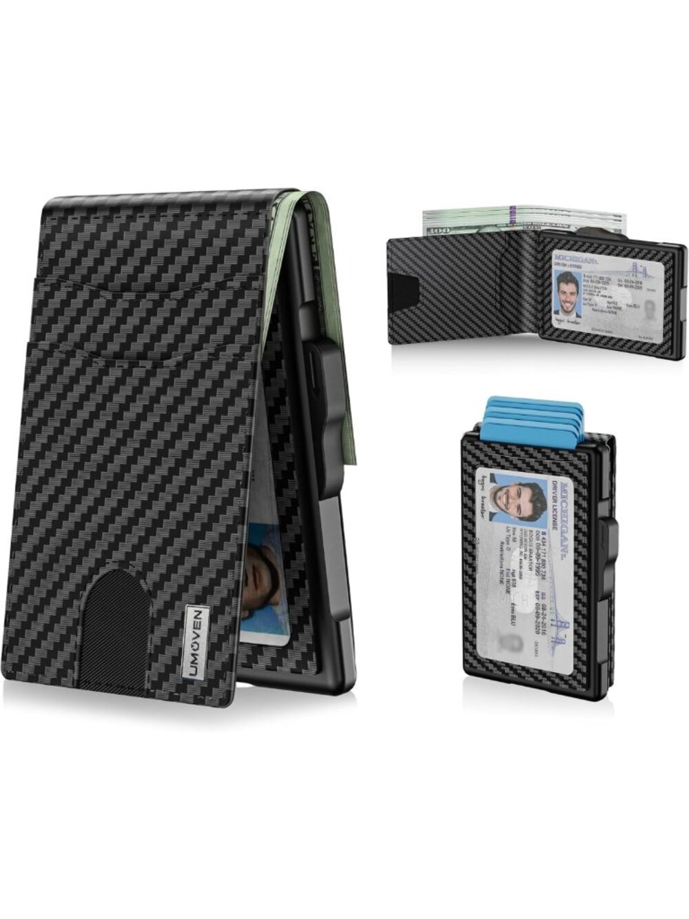 Slim RFID Blocking Wallet for Men - Minimalist Pop Up Case, Cash & Card Slots